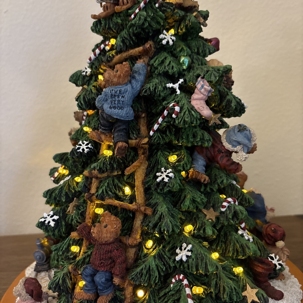 Danbury Mint Boyds Bears Christmas Tree Lighted  13" Teddy Bear‎ Tree Excellent - Picture 7 of 10